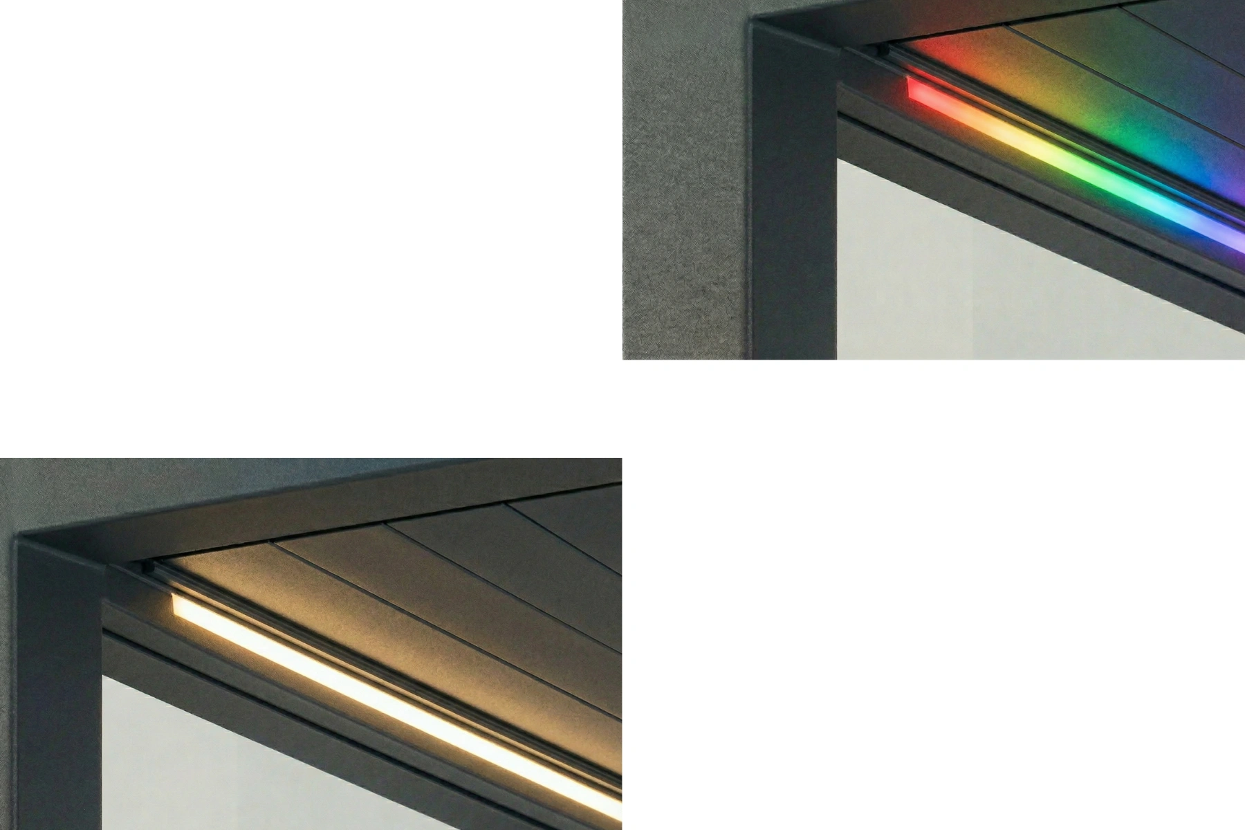 Umlaufendes LED-Band Warmweiß – Detailaufnahme
