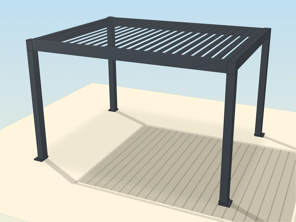 Freistehend, 4-m-Variante der Elite-Pergola, 4 Pfosten