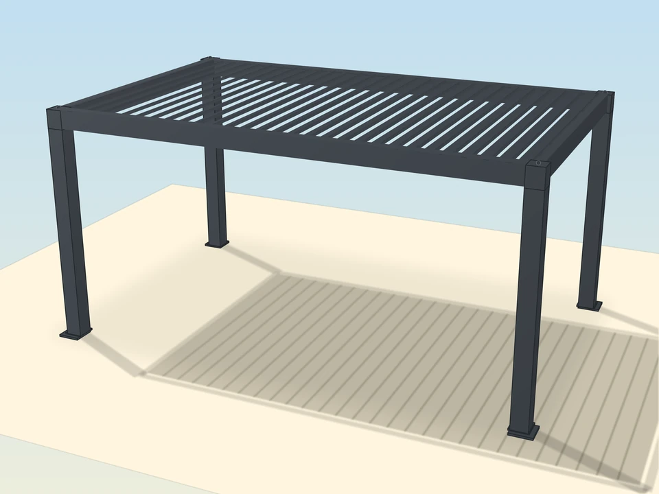 Freistehend, 5-m-Variante der Elite-Pergola, 4 Pfosten