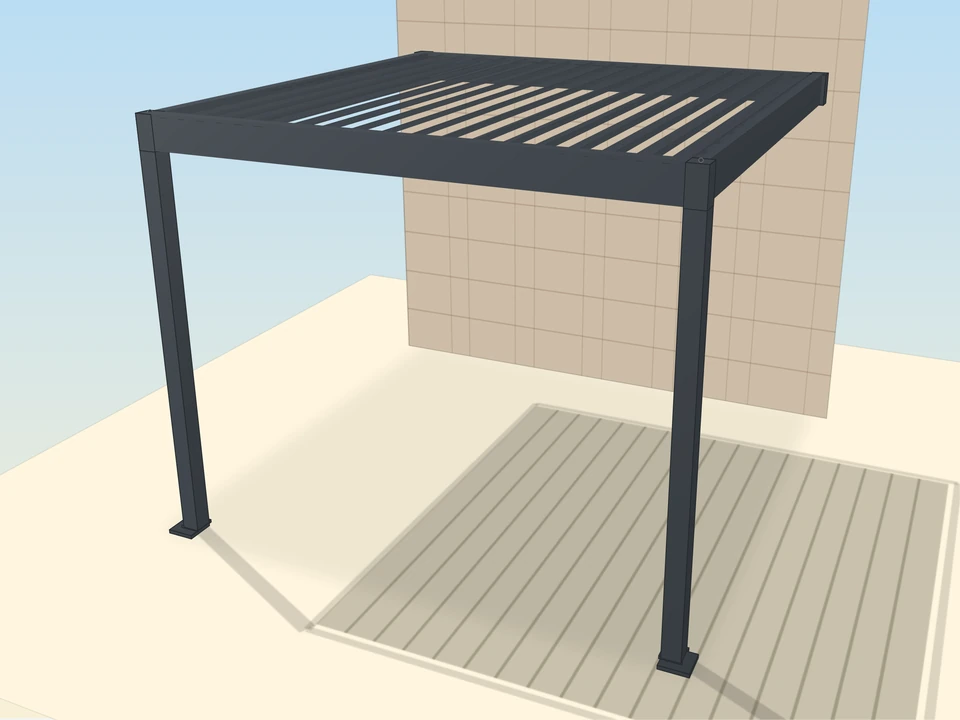 Wandmontage, 3-m-Variante der Elite-Pergola, 2 Pfosten