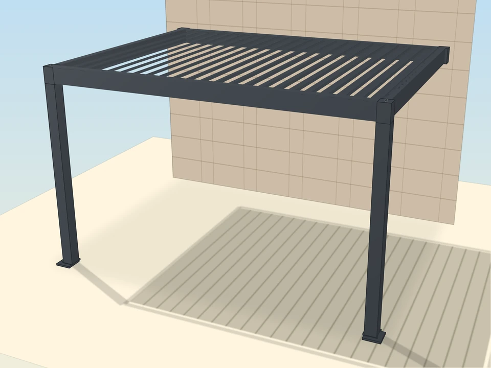 Wandmontage, 4-m-Variante der Elite-Pergola, 2 Pfosten
