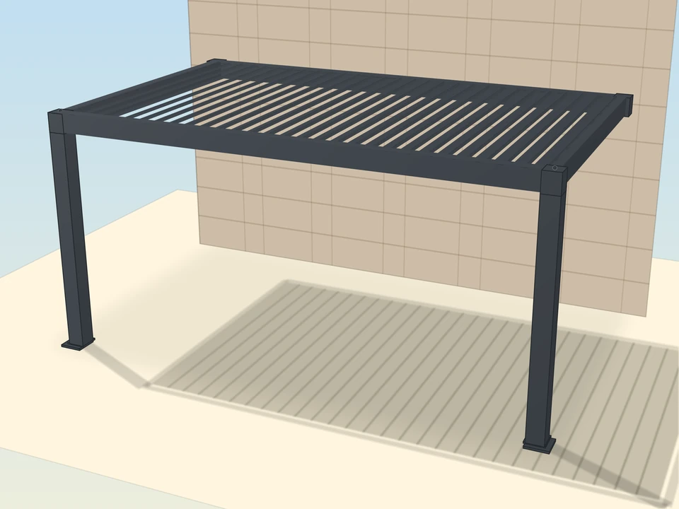Wandmontage, 5-m-Variante der Elite-Pergola, 2 Pfosten