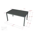 Rechteckige Pergola mit Lamellendach und Maßen