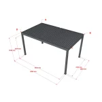 Pergola Maßzeichnung mit vier Standfüßen