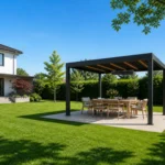 In Pergolaris Pergola eingebauter Heizstrahler