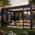 Pergola mit Schiebeglaswand